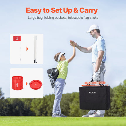 6-Hole Backyard Golf Game Set – Portable Golf Chipping Practice Game for Adults & Kids – Indoor/Outdoor Golf Training Toy for Lawn, Beach & Camping