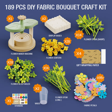 DIY Flower Garden Building Toy – 189 Pcs Flower Arrangement Playset – Creative Stem Building Toys for Girls & Toddlers – Educational Floral Bouquet Kit