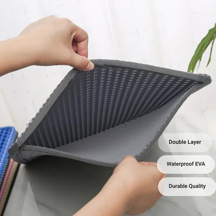 Non-Slip Cat Litter Trapping Mat – High-Density PVC Fiber Mesh Mat – Waterproof & Soft Surface Kitty Litter Catcher for Indoor Cats