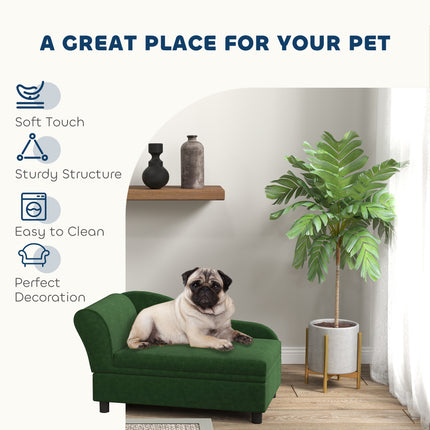 Luxury Pet Sofa Bed with Hidden Storage – Modern Dog & Cat Couch with Removable Cushion – Elevated Pet Furniture for Small to Medium Breeds