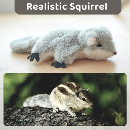 ProKel Interactive Flapping Squirrel Cat Toy – Realistic Moving Kitten Kicker Toy – USB Rechargeable & Touch-Activated Toy with Catnip for Indoor Cats
