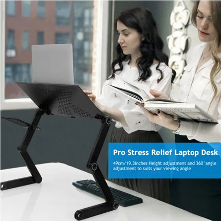 Foldable Laptop Desk for Bed & Sofa – Ergonomic Bed Tray Table with Cup Holder & Tablet Slot – Portable Laptop Stand for Working & Study