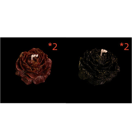 Sexy Low-Temperature Candles – 40°C Safe Melting Wax – Peony & Rose Flower Shape with Gold Gilding – Sensual Romantic Gift for Couples