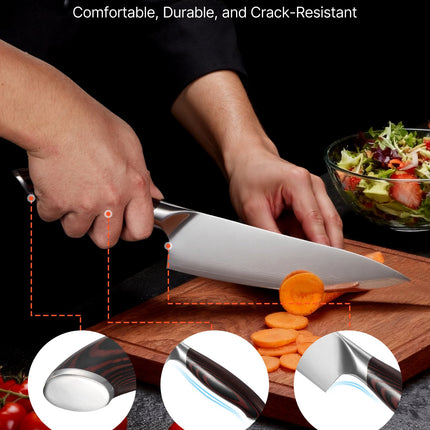 5-Piece Professional Kitchen Knife Set – High-Carbon Stainless Steel – Ultra-Durable Crack-Resistant Handles for Precise Cutting