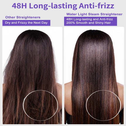 VaporSilk™ Professional Steam Hair Straightener – 24H Anti-Frizz Titanium Flat Iron