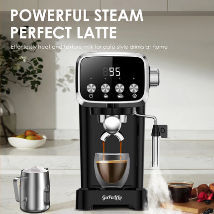 20-Bar Ultra-Slim Espresso Machine – Modern Touch Control – Professional Espresso Maker with Milk Frother & Cup Warmer