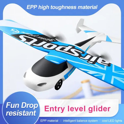 Remote Control LED Airplane – Easy-to-Fly Toy Drone with Dual Batteries for Kids & Beginners
