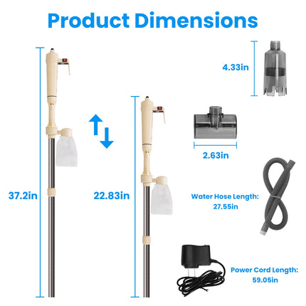 6-in-1 Electric Aquarium Gravel Cleaner Kit – Automatic Fish Tank Vacuum with Water Changer & Sand Washer – Adjustable Length Sludge Extractor
