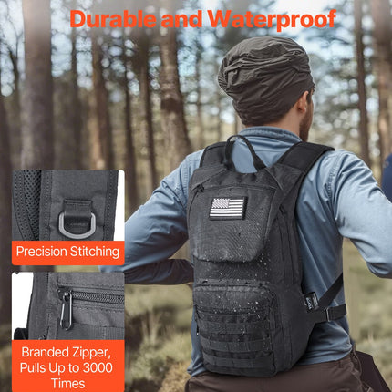 3L Tactical Hydration Backpack – Military Molle Water Pack with 3 Liter TPU Bladder – Heavy Duty Daypack for Hiking, Hunting & Survival