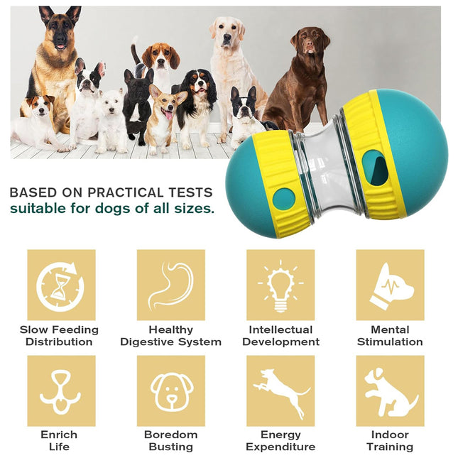 Adjustable Dog Puzzle Toy – Treat-Dispensing Ball & Slow Feeder – Interactive Enrichment Toy for Mental Stimulation & IQ Training