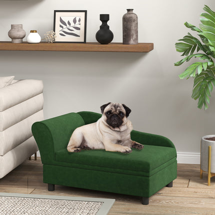 Luxury Pet Sofa Bed with Hidden Storage – Modern Dog & Cat Couch with Removable Cushion – Elevated Pet Furniture for Small to Medium Breeds