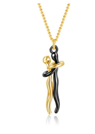 Romantic "Love Hug" Pendant Necklace – Symbolic Couple Jewelry for Lovers – Meaningful Anniversary & Valentine’s Day Gift for Him & Her
