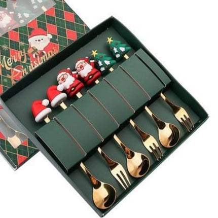 6-Piece Small Golden Dessert Spoons – Creative Flower-Design Stirring Spoons for Home, Cafe & Party Decor