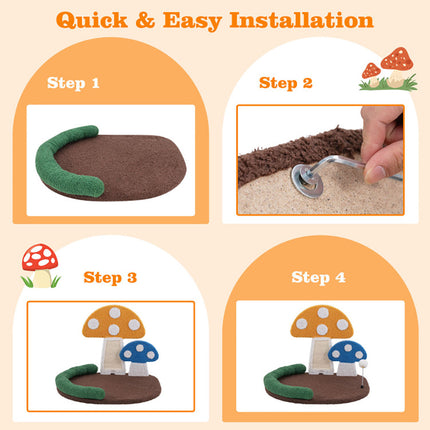 Mushroom Cat Bed & Scratcher – 2-in-1 Whimsical Cat Nest with Sisal Scratching Board – Cute Forest-Themed Furniture for Indoor Cats