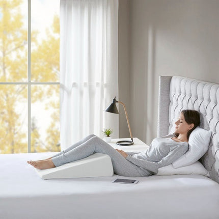 Adjustable Backrest Wedge Pillow – Triangular Reading Pillow for Bed & Sofa – Ergonomic Lumbar Support Cushion with Removable Cover