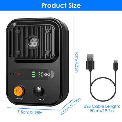 Rechargeable Ultrasonic Anti-Barking Device – IPX4 Waterproof Bark Control Box – 3 Adjustable Frequency Modes – 33ft Range Auto Dog Barking Deterrent for Indoor & Outdoor