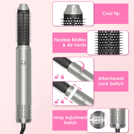 6-in-1 High-Speed Hot Air Styler – Automatic Wrap Curler, Volumizer & Straightener
