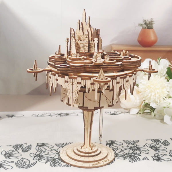 3D Wooden Puzzle Music Box – DIY "You Are My Sunshine" Castle Model Kit – Mechanical Craft Set for Adults & Women – Unique Anniversary & Birthday Gift
