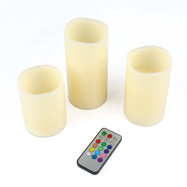 3pcs Flameless LED Candles Set with Remote Control – Battery Operated Flickering Votive Candles – Timer Function & Realistic Flame Effect for Home Decor