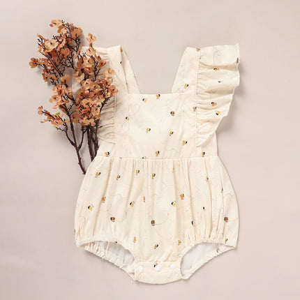 Baby Girl Honeybee Bubble Romper – 1st Bee-Day Outfit – Infant Bee Birthday Dress-Up & Photo Prop