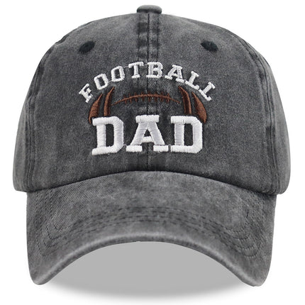 Embroidered Football Dad Baseball Cap – Vintage Washed Cotton Adjustable Hat for Game Days & Father's Day Gifts