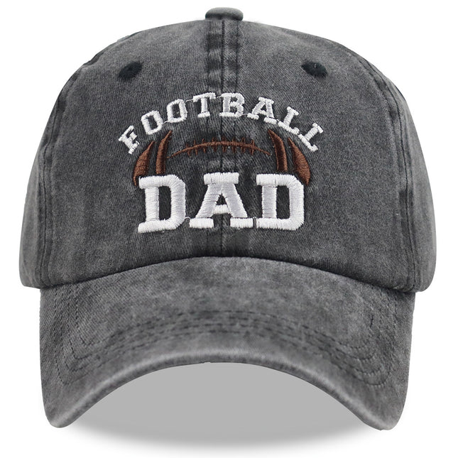 Embroidered Football Dad Baseball Cap – Vintage Washed Cotton Adjustable Hat for Game Days & Father's Day Gifts