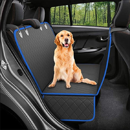 Dog Car Seat Cover with Mesh Visual Window – Waterproof Pet Carrier Hammock – Scratchproof Back Seat Protector with Pockets & Zippers