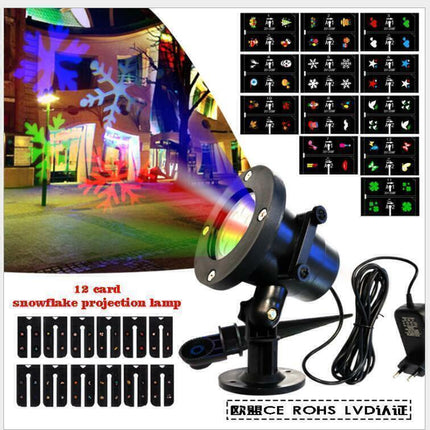 48-Pattern Christmas Laser Projector Light – LED Snowflake & Holiday Scene Projector – IP65 Waterproof Outdoor Landscape Lighting