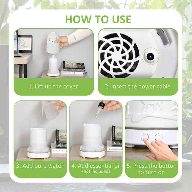 100ml Ultrasonic Aromatherapy Diffuser – Essential Oil Humidifier with 7 Color Changing LED Lights – Quiet Operation for Home, Office & Yoga