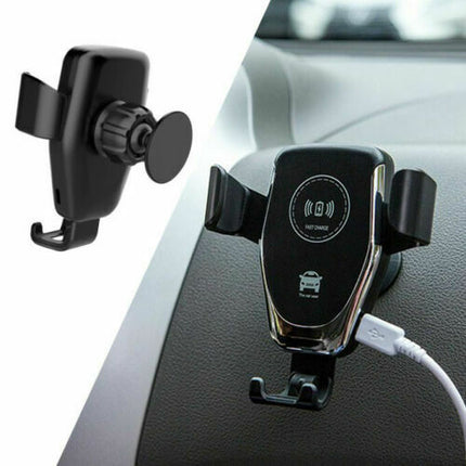 10W Qi Wireless Fast Car Charger – Automatic Clamping Smart Sensor Phone Mount – 360° Rotating Air Vent Holder for iPhone & Android