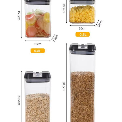 7-Piece Airtight Food Storage Container Set – BPA-Free Clear Pantry Organizers with Locking Lids for Flour, Cereal & Snacks