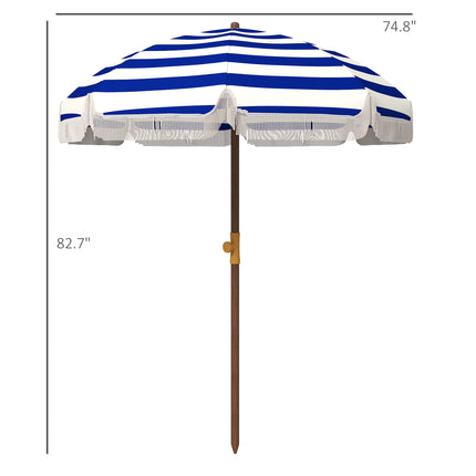 6.2ft Portable Beach Umbrella – Large Sun Shade for Travel – UV Protective Parasol with Tilt Mechanism & Carry Bag