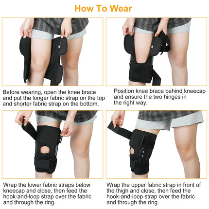 Adjustable Open-Patella Knee Support – Compression Knee Wrap for Pain Relief & Injury Recovery – Breathable Non-Slip Knee Brace for Running & Climbing