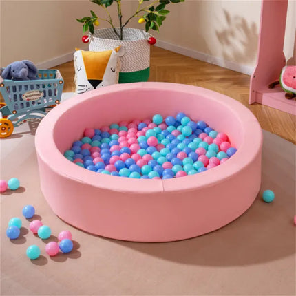 42-Inch Kids Round Foam Ball Pit – High-Density 25D Sponge Filling – Waterproof & Washable PU Leather Cover – Safe Indoor Soft Playpen for Toddlers