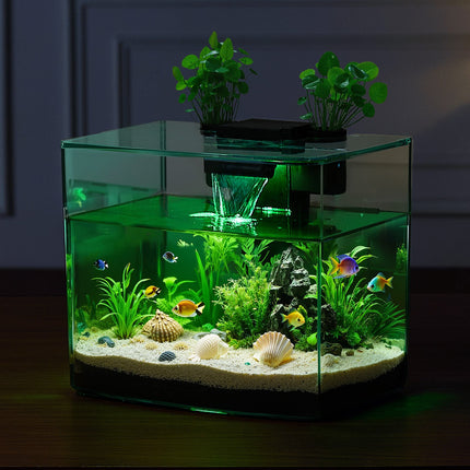 3.5 Gallon Smart Arch Aquarium Kit – Large Crystal Clear GPPS Fish Tank with 3-Mode LED Lighting – Self-Cleaning Desktop Ecosystem