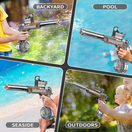 Electric Desert Eagle Water Gun – High-Speed Automatic Squirt Gun with Transparent Design – Rechargeable Summer Toy for Kids & Adults