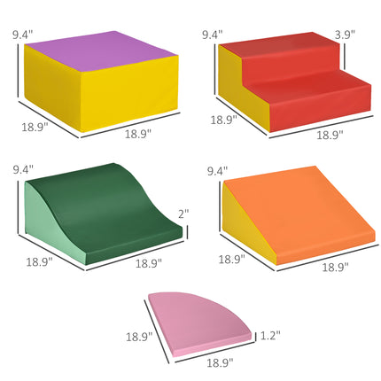 6-Piece Foam Climbing Blocks for Toddlers – Soft Play Set for Climbing, Crawling and Sliding – Indoor Sensory Activity Center for Kids Ages 1-3