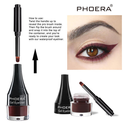 Phoera 10-Color Vibrant Liquid Eyeliner – Waterproof & Long-Wear Matte Finish