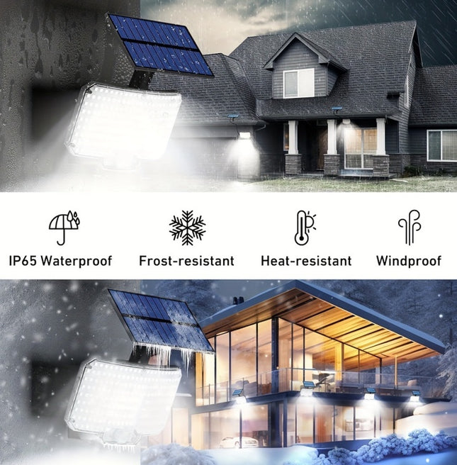 234 LED Solar Outdoor Light – 3-Head Motion Sensor Security Light – 270° Wide Angle Illumination – IP65 Waterproof Wireless Solar Flood Light