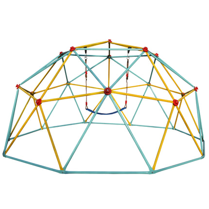 10ft Outdoor Climbing Dome with Swing – Heavy-Duty Jungle Gym Playground Equipment for Backyard Kids Play
