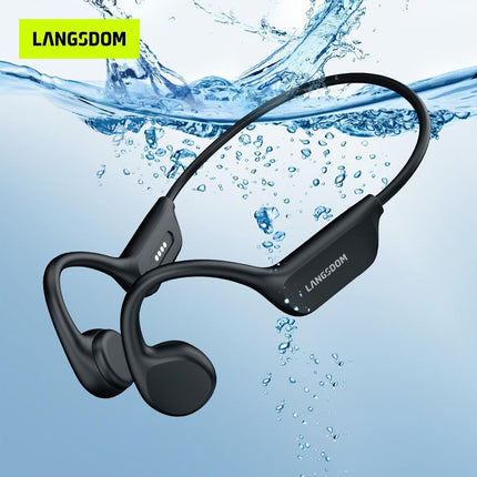 IPX8 Waterproof Swimming Headphones – 32GB Built-in MP3 Player – Bone Conduction Wireless Sports Earbuds – Bluetooth 5.3 Open-Ear Headphones for Diving & Running