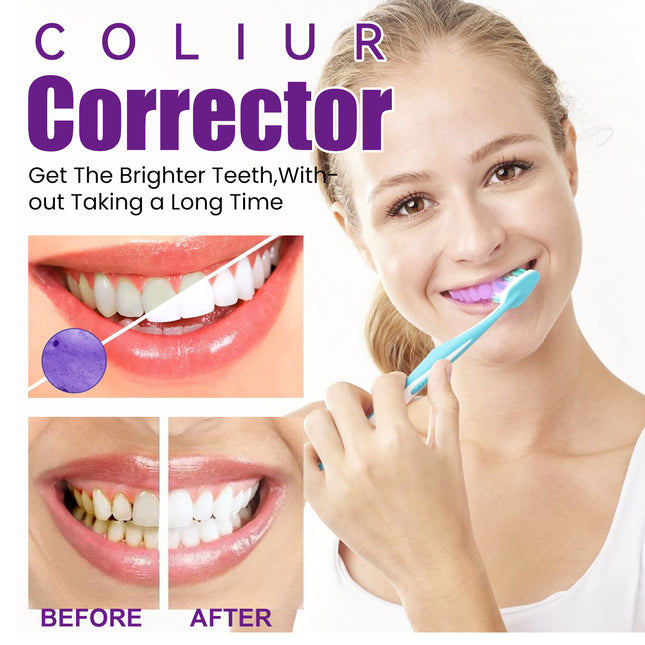 V34 Purple Color Corrector Toothpaste – Instant Teeth Whitening & Yellow Stain Neutralizer