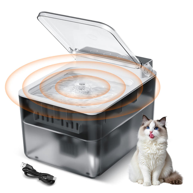 Smart Automatic Pet Water Fountain – Motion Sensor Activated Dog & Cat Water Dispenser – Ultra-Quiet Filtered Drinking Fountain