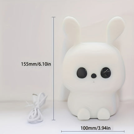 Cute Silicone LED Night Light – Rainbow Color Changing Lamp with Tap Control – Soft & Squishy USB Rechargeable Light – Perfect Christmas Gift for Girls & Boys