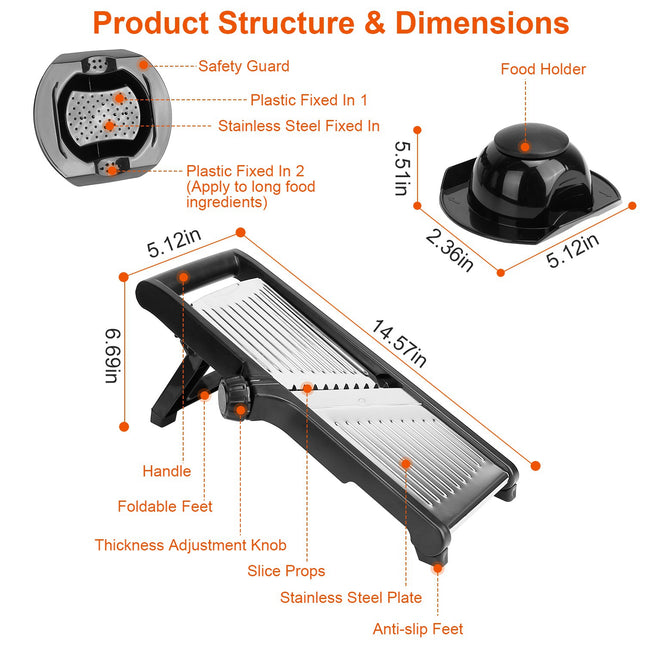 Ultimate Kitchen Prep Station – All-in-One Mandoline Grater for Slicing, Shredding & Julienne