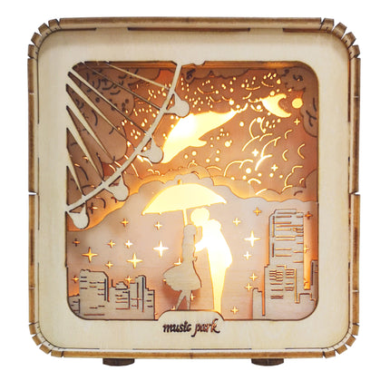 3D Wooden 'Love' Puzzle Kit – DIY Model with LED Night Light for Romantic Home Decor & Thoughtful Gifts