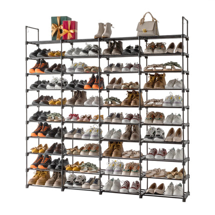 10-Tier Tall Shoe Rack Organizer – High Capacity Space-Saving Shoe Shelf – Modular Standing Shoe Storage for Entryway, Closet & Hallwa