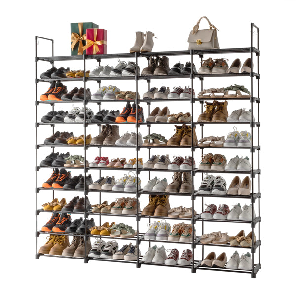 10-Tier Tall Shoe Rack Organizer – High Capacity Space-Saving Shoe Shelf – Modular Standing Shoe Storage for Entryway, Closet & Hallwa