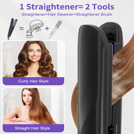 VaporSilk™ Professional Steam Hair Straightener – 24H Anti-Frizz Titanium Flat Iron