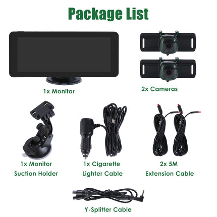 Dual Baby Car Camera for 2 Kids – 6.86" HD Split Screen Monitor – 1080P Rear Facing Car Seat Camera with 120° Wide View & Night Vision